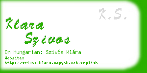 klara szivos business card